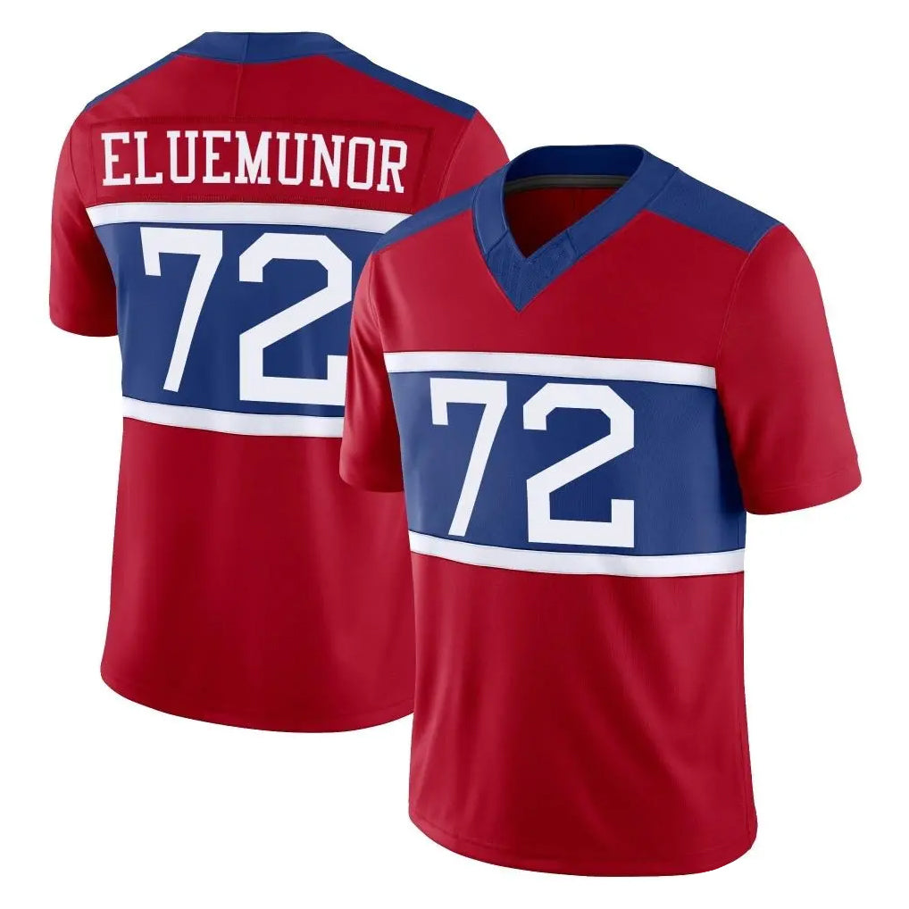 Parkc NY.Giants #72 Jermaine Eluemunor Player Red Century Vapor F.U.S.E. Home Game Stitched Jerseys