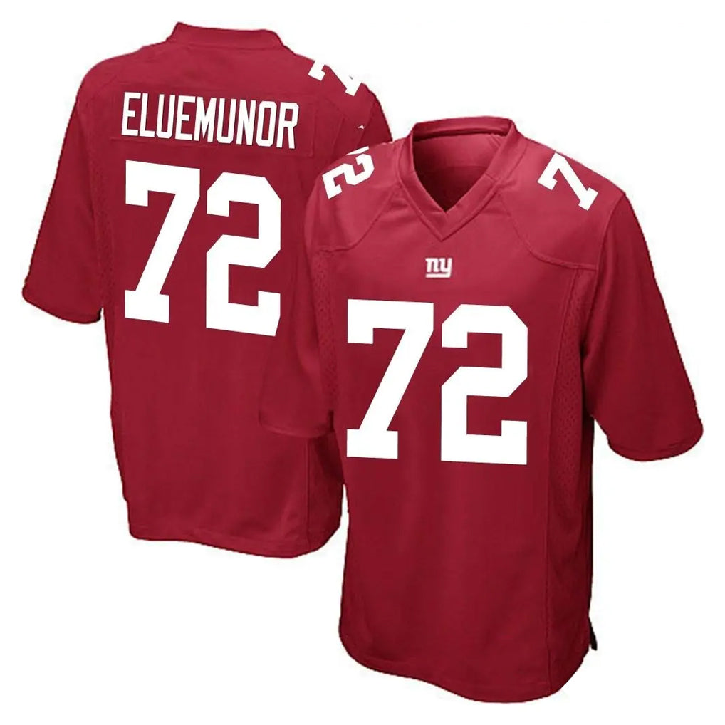 Parkc NY.Giants #72 Jermaine Eluemunor Player Red Home Game Stitched Jerseys