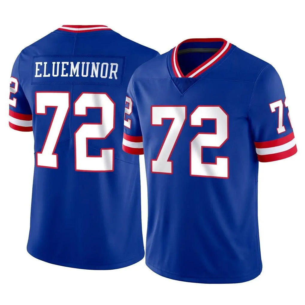 Parkc NY.Giants #72 Jermaine Eluemunor Player Royal Classic Vapor Home Game Stitched Jerseys