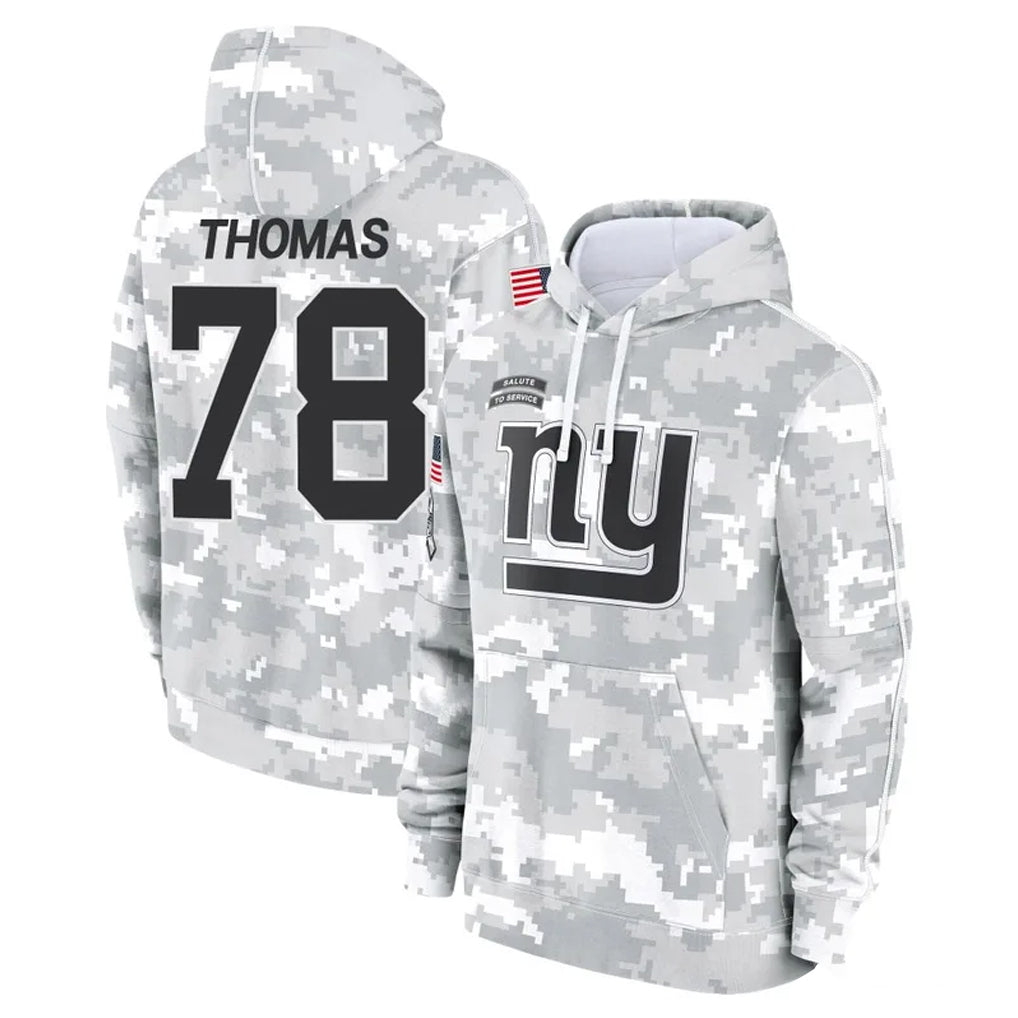 Parkc NY.Giants #78 Andrew Thomas Player Arctic Camo Salute to Service Pullover Hoodies Limited Game Stitched Jerseys