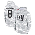 Parkc NY.Giants #8 Jevon Holland Player Arctic Camo Salute to Service Pullover Hoodies Limited Game Stitched Jerseys