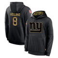 Parkc NY.Giants #8 Jevon Holland Player Black Salute to Service Hoodies Limited Game Stitched Jerseys