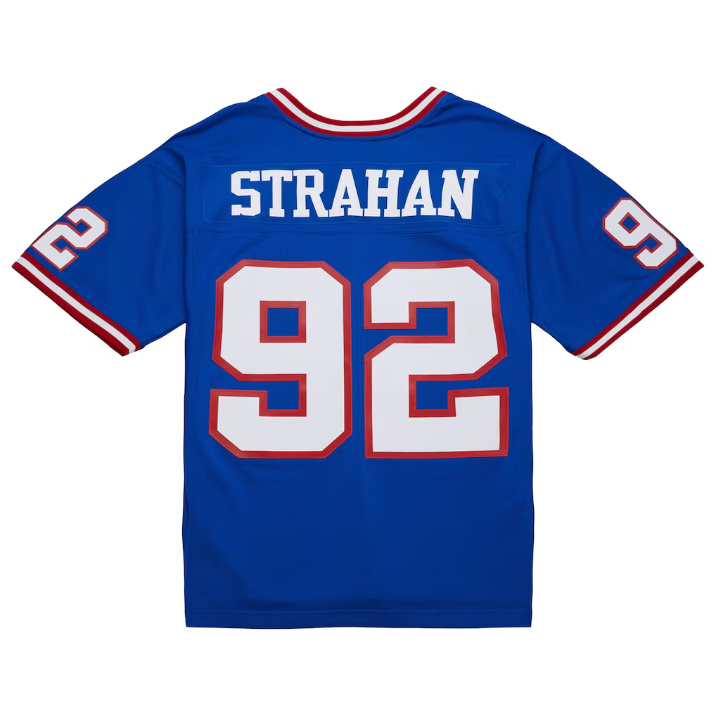 Parkc NY.Giants #92 Michael Strahan Mitchell & Ness Royal Big & Tall 1993 Retired Player Replica Stitched Puhic Jersey