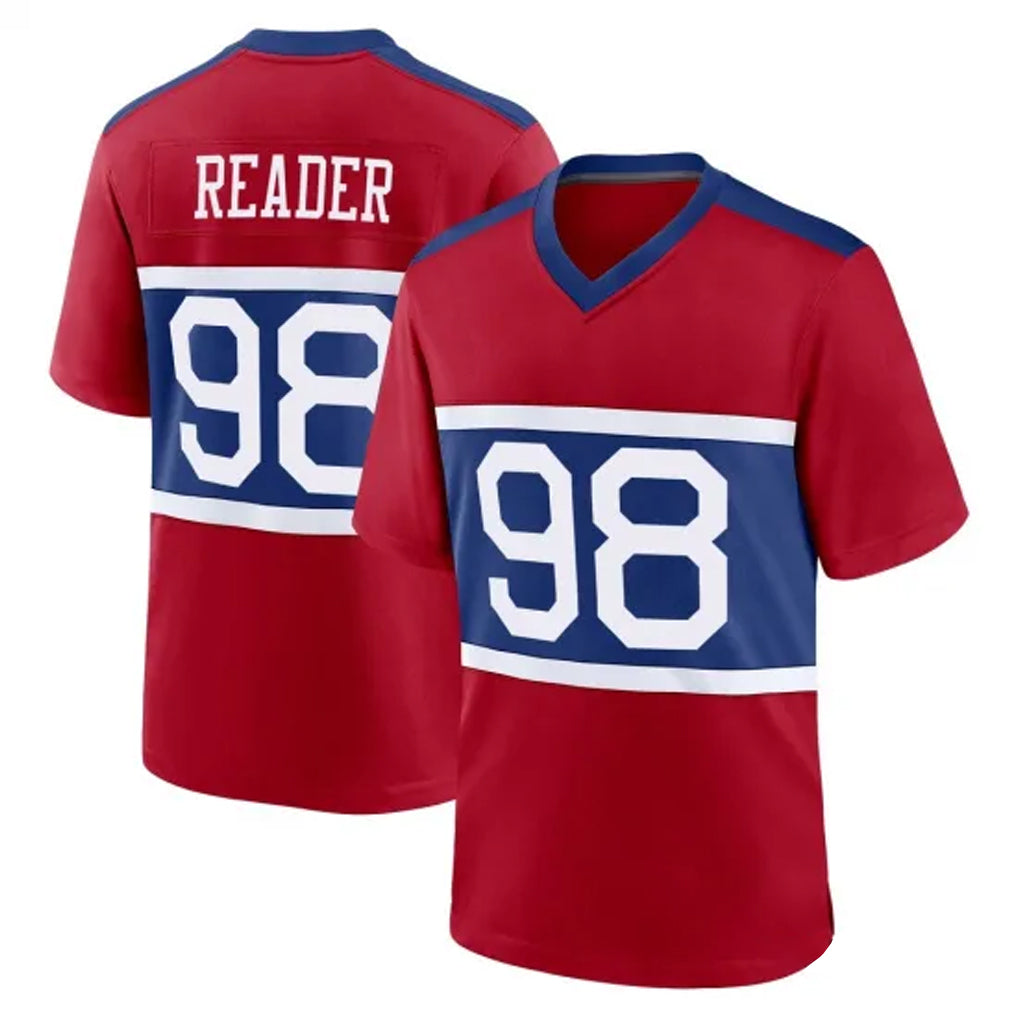 Parkc NY.Giants #98 DJ Reader Player Red Century Home Game Stitched Jerseys
