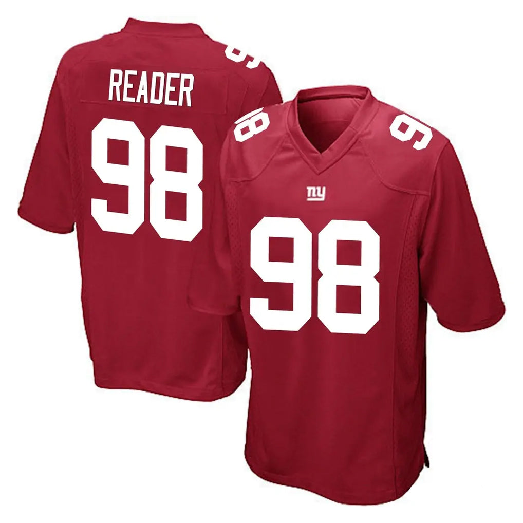 Parkc NY.Giants #98 DJ Reader Player Red Home Game Stitched Jerseys