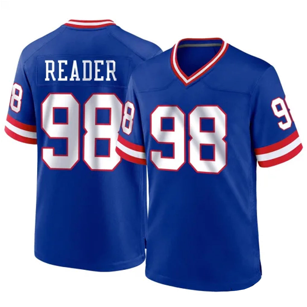 Parkc NY.Giants #98 DJ Reader Player Royal Classic Home Game Stitched Jerseys