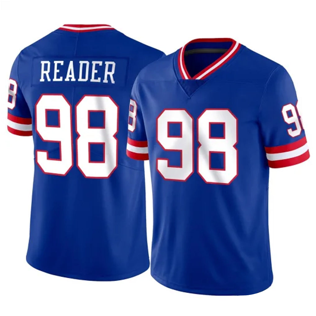 Parkc NY.Giants #98 DJ Reader Player Royal Classic Vapor Home Game Stitched Jerseys