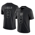 Parkc NY.Giants #9 Lsaiah Likely Player Black Limited Reflective Home Game Stitched Jerseys