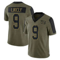 Parkc NY.Giants #9 Lsaiah Likely Player Olive Salute To Service Limited Game Stitched Jerseys