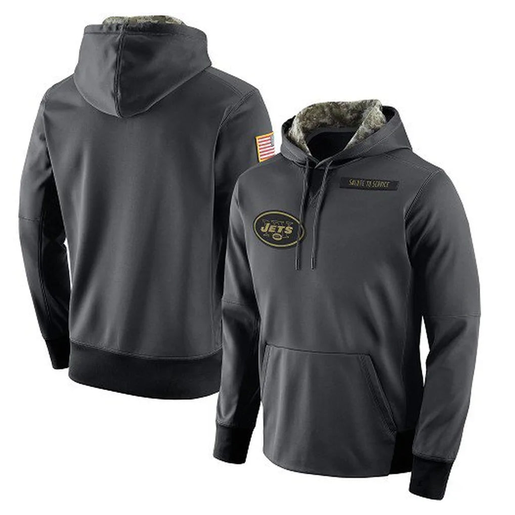 Parkc NY.Jets Gray Pullover Hoodies Limited Game Blank Player Stitched Jerseys