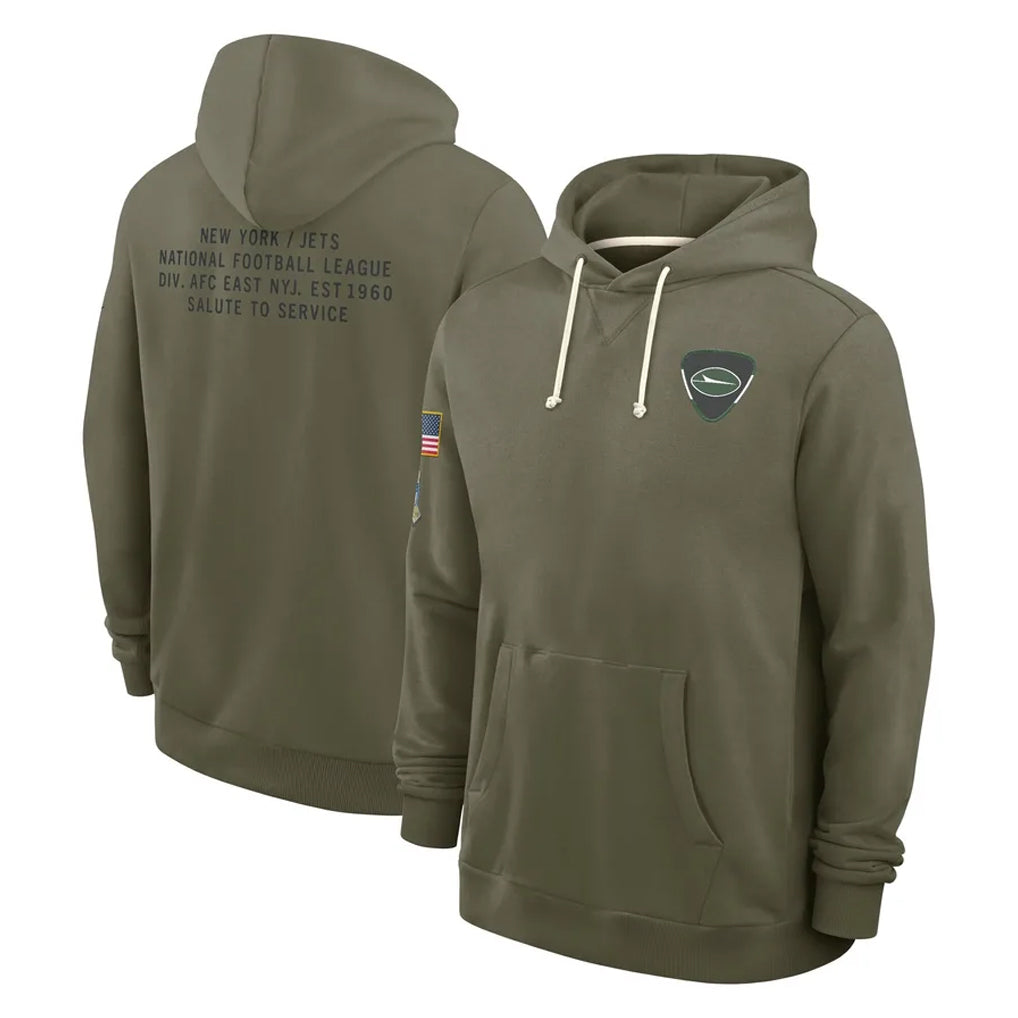 Parkc NY.Jets Olive Salute to Service Pullover Hoodies Limited Blank Player Stitched Jerseys
