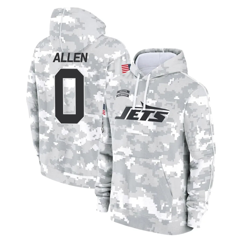 Parkc NY.Jets #0 Braelon Allen Player Arctic Camo Salute to Service Pullover Hoodies Limited Game Stitched Jerseys