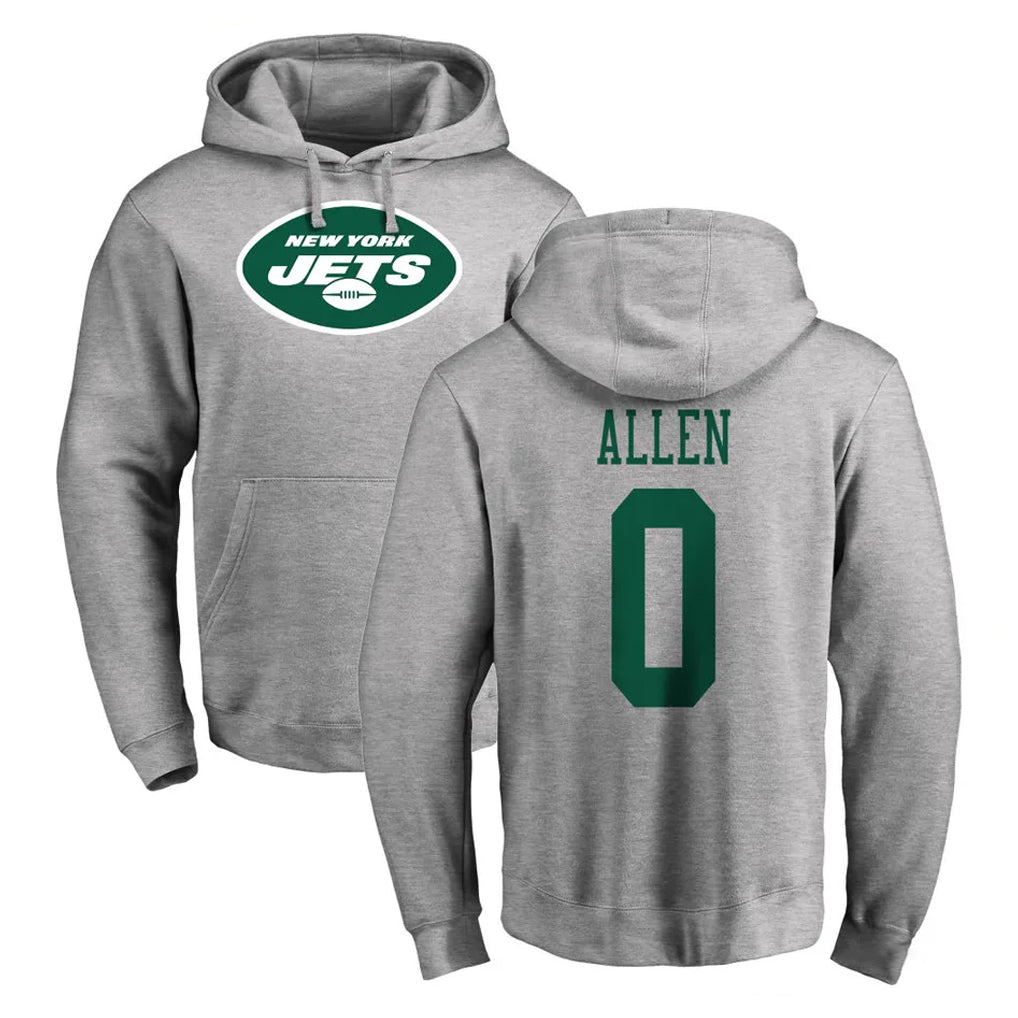 Parkc NY.Jets #0 Braelon Allen Player Gray LOGO Pullover Hoodies Limited Game Stitched Jerseys
