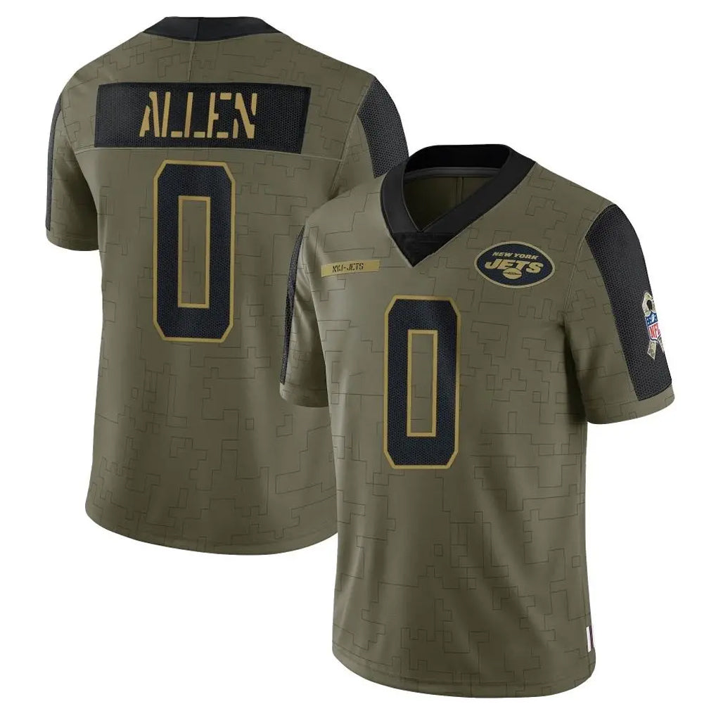 Parkc NY.Jets #0 Braelon Allen Player Olive Salute To Service Limited Game Stitched Jerseys