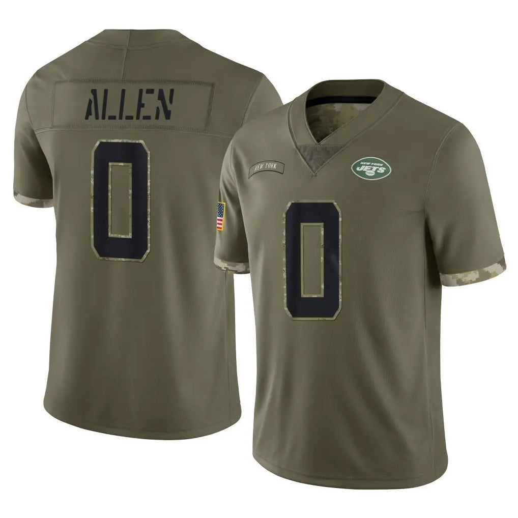 Parkc NY.Jets #0 Braelon Allen Player Olive Salute To Service Limited Stitched Jerseys