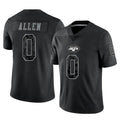 Parkc NY.Jets #0 Braelon Allen Player Stealth Black Limited Reflective Home Game Stitched Jerseys