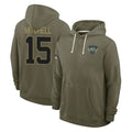 Parkc NY.Jets #15 Adonai Mitchell Player Olive Salute to Service Pullover Hoodies Limited Stitched Jerseys