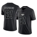 Parkc NY.Jets #21 Brandon Stephens Player Stealth Black Limited Reflective Home Game Stitched Jerseys