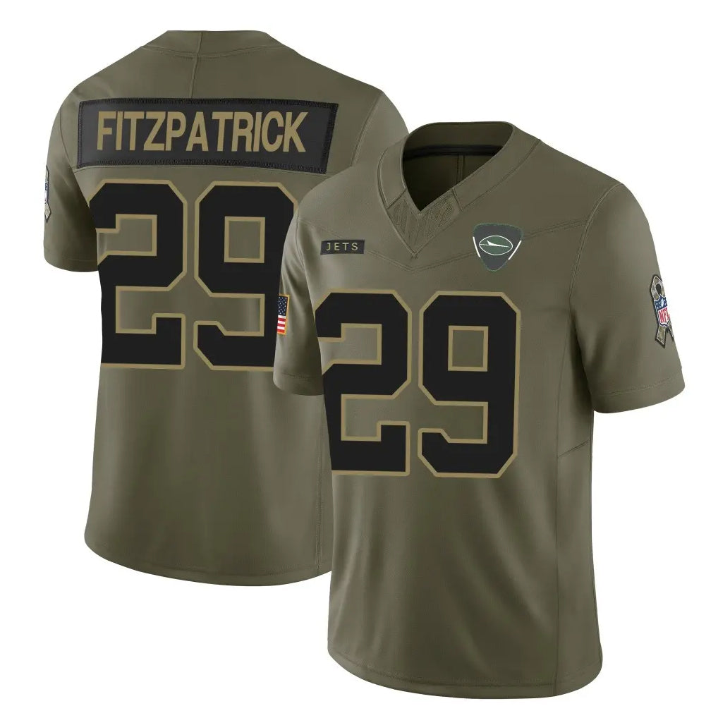 Parkc NY.Jets #29 Minkah Fitzpatrick Player Olive 2025 Salute To Service Limited Stitched Jerseys