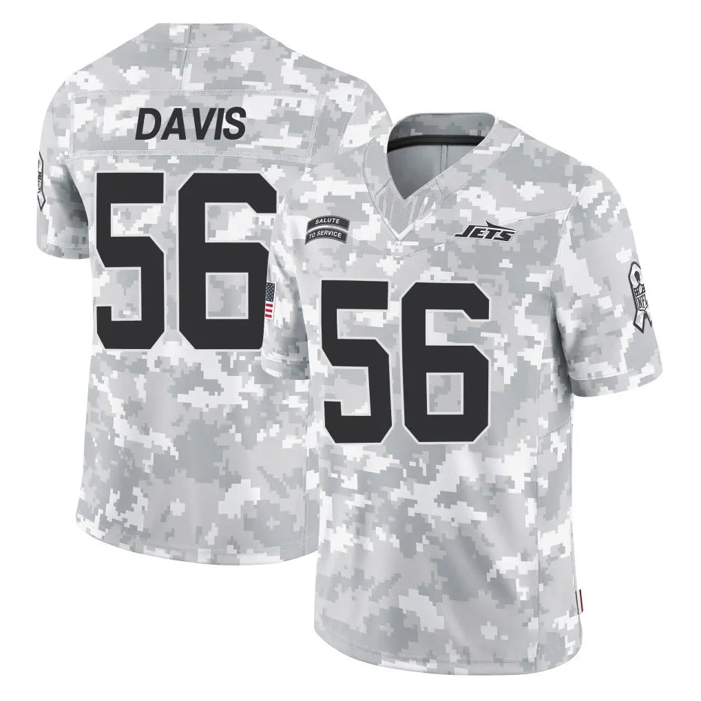 Parkc NY.Jets #56 Demario Davis Player Arctic Camo Salute to Service Limited Game Stitched Jerseys