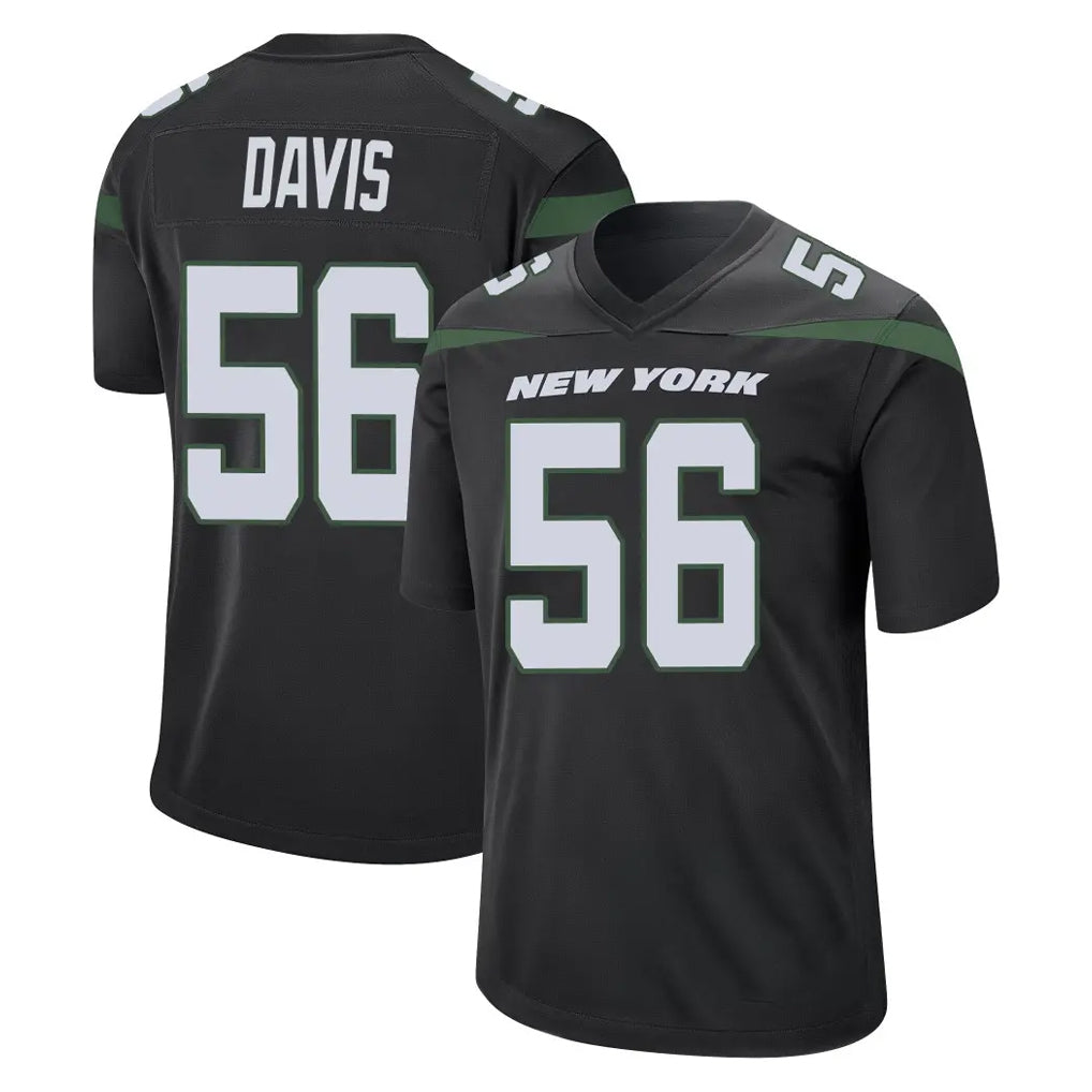 Parkc NY.Jets #56 Demario Davis Player Stealth Black Home Game Stitched Jerseys
