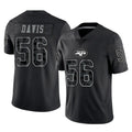 Parkc NY.Jets #56 Demario Davis Player Stealth Black Limited Reflective Home Game Stitched Jerseys