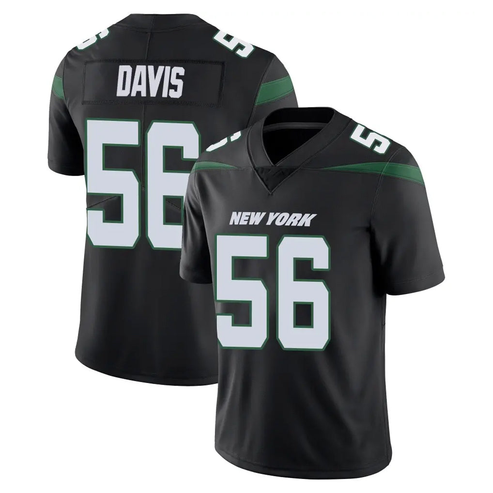 Parkc NY.Jets #56 Demario Davis Player Stealth Black Limited Vapor Home Game Stitched Jerseys