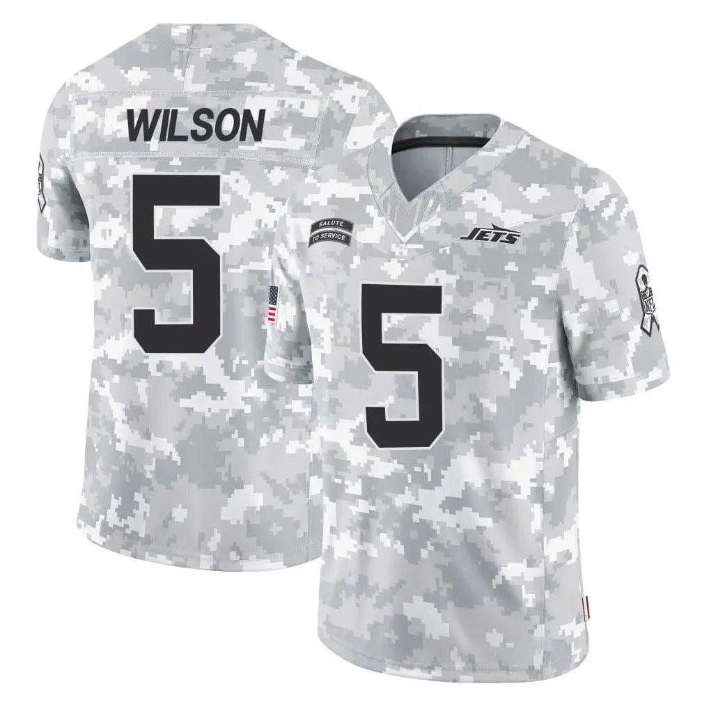 Parkc NY.Jets #5 Garrett Wilson Player Arctic Camo Salute to Service Limited Game Stitched Jerseys