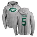 Parkc NY.Jets #5 Garrett Wilson Player Gray LOGO Pullover Hoodies Limited Game Stitched Jerseys