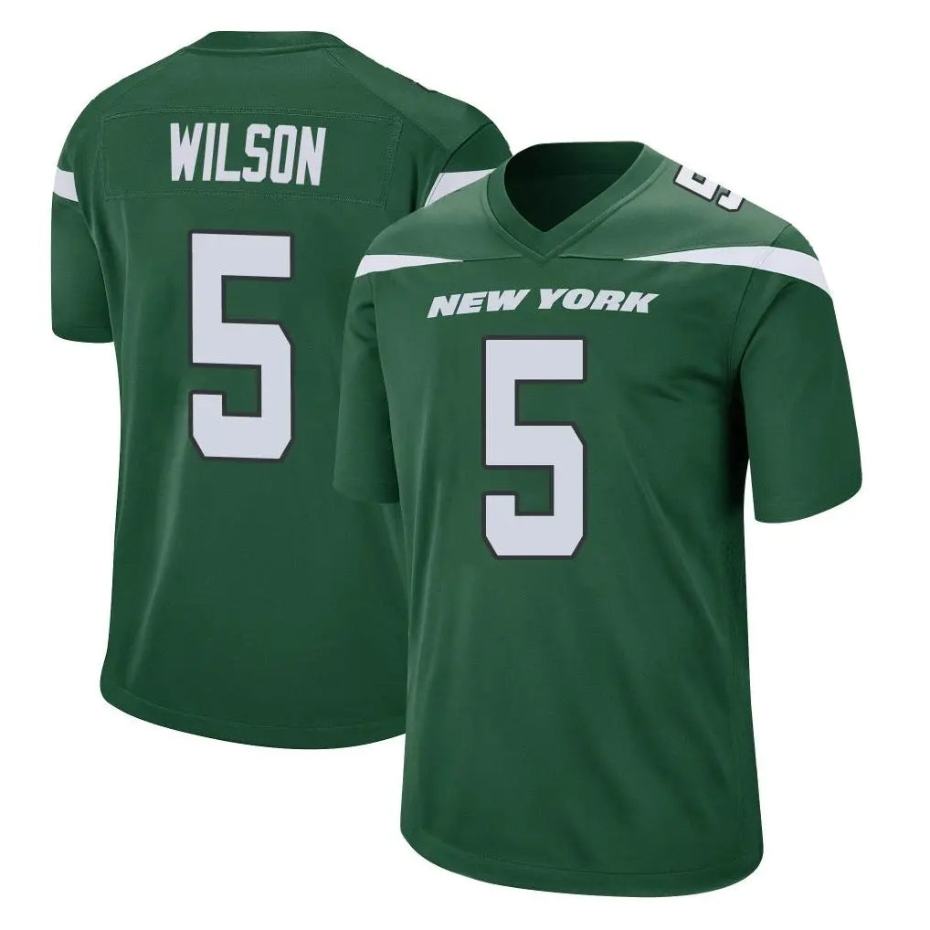 Parkc NY.Jets #5 Garrett Wilson Player Green Home Game Stitched Jerseys
