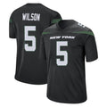 Parkc NY.Jets #5 Garrett Wilson Player Stealth Black Home Game Stitched Jerseys