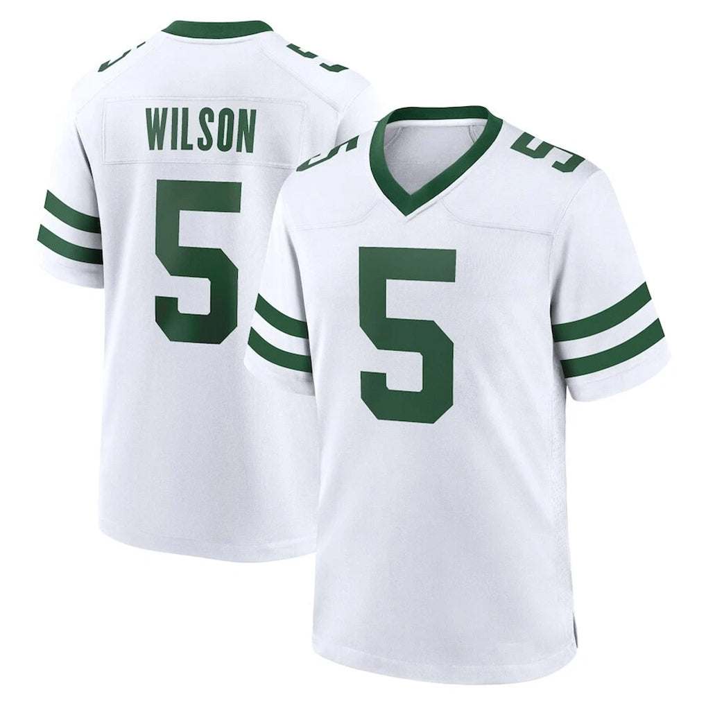 Parkc NY.Jets #5 Garrett Wilson Player White Legacy Home Game Stitched Jerseys