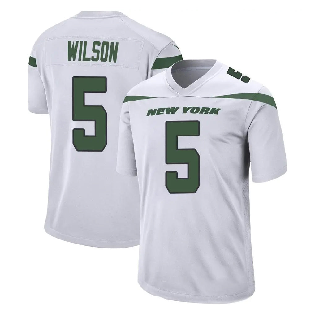 Parkc NY.Jets #5 Garrett Wilson Player White Spotlight Home Game Stitched Jerseys