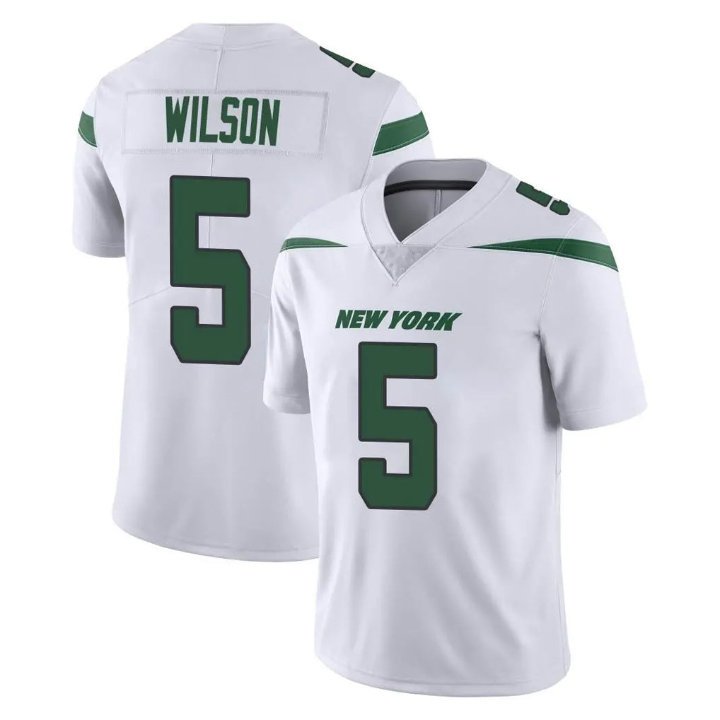 Parkc NY.Jets #5 Garrett Wilson Player White Spotlight Limited Vapor Home Game Stitched Jerseys