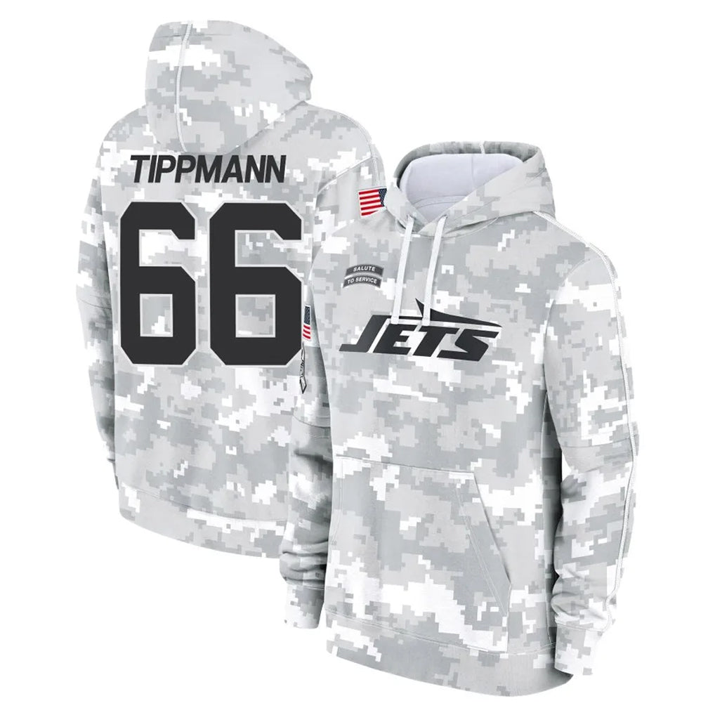 Parkc NY.Jets #66 Joe Tippmann Player Arctic Camo Salute to Service Pullover Hoodies Limited Game Stitched Jerseys