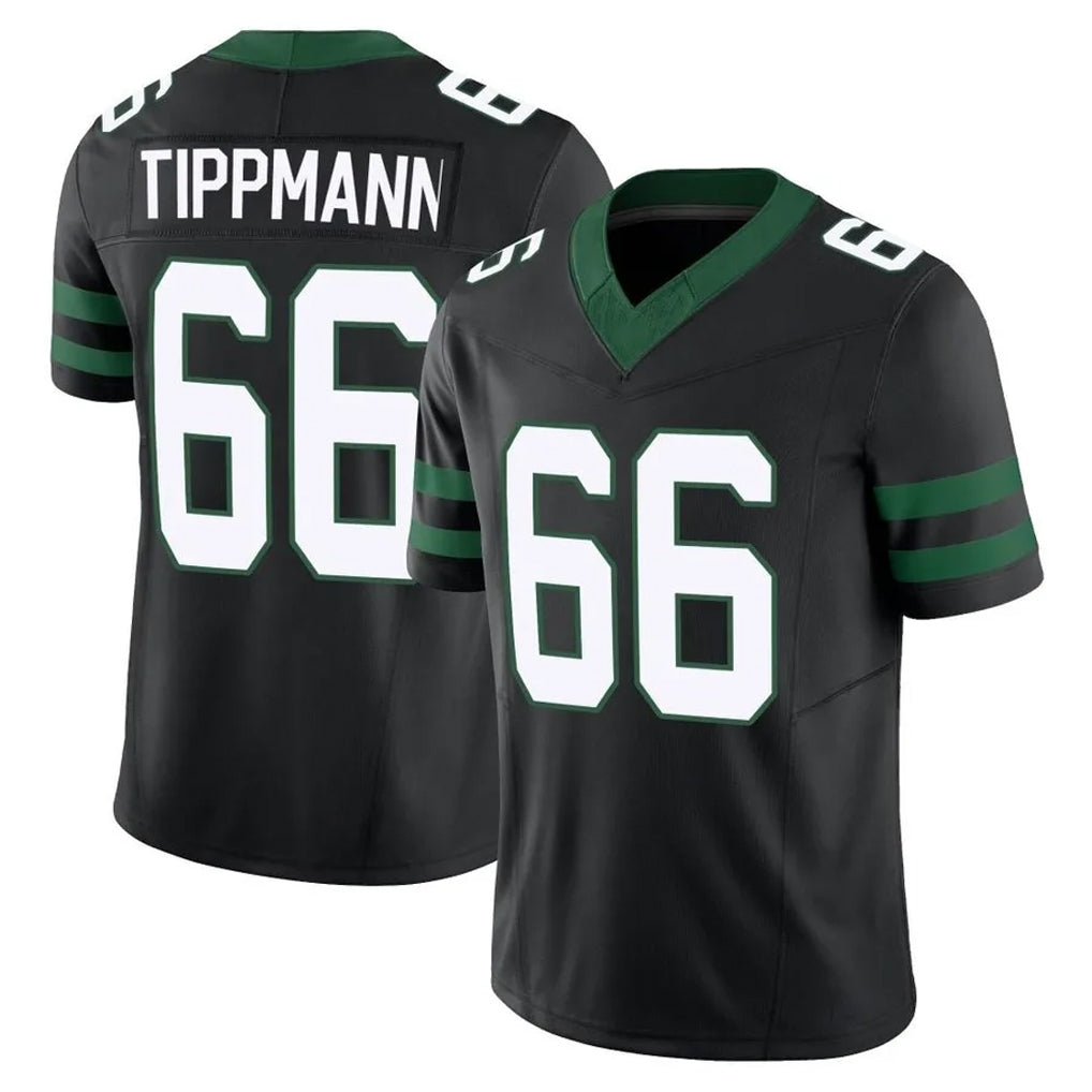Parkc NY.Jets #66 Joe Tippmann Player Black Limited Legacy Vapor F.U.S.E. Home Game Stitched Jerseys