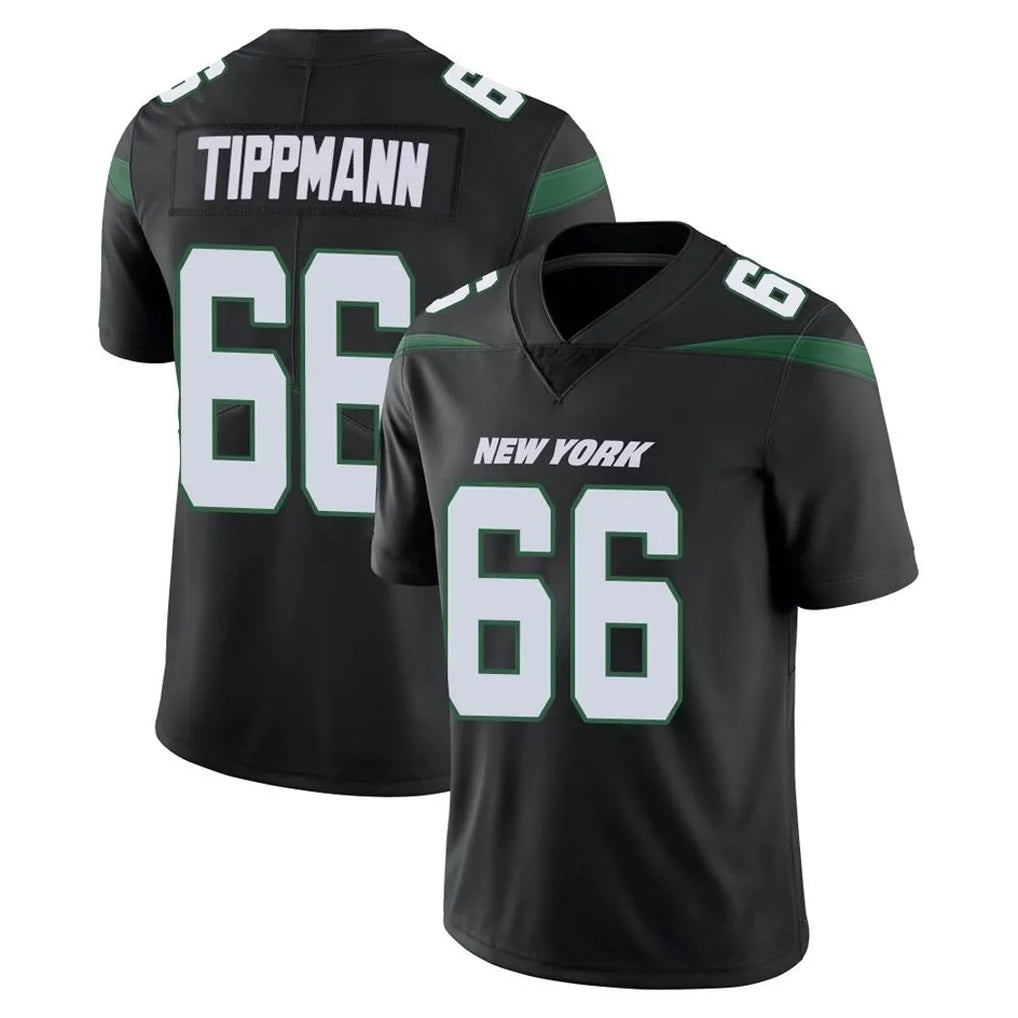 Parkc NY.Jets #66 Joe Tippmann Player Stealth Black Limited Vapor Home Game Stitched Jerseys