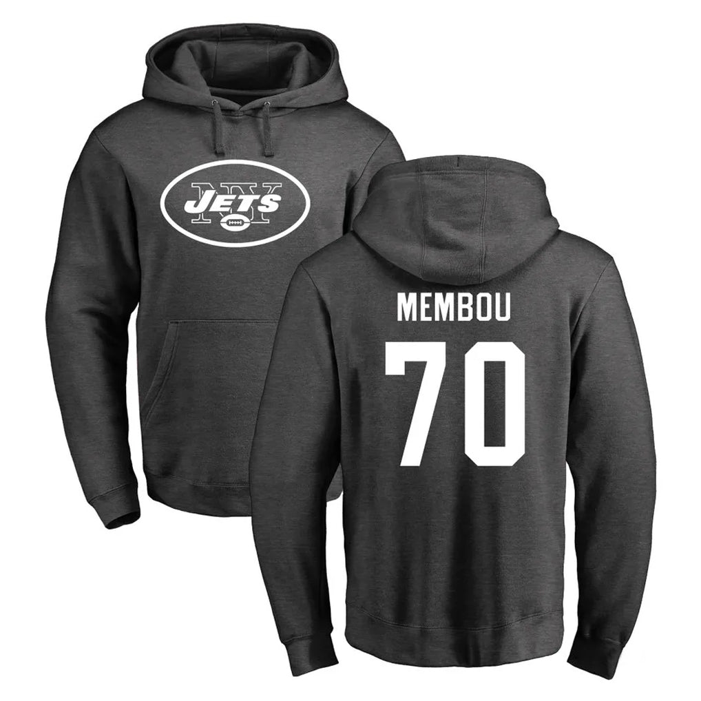 Parkc NY.Jets #70 Armand Membou Player Gray Pullover Hoodies Limited Game Stitched Jerseys