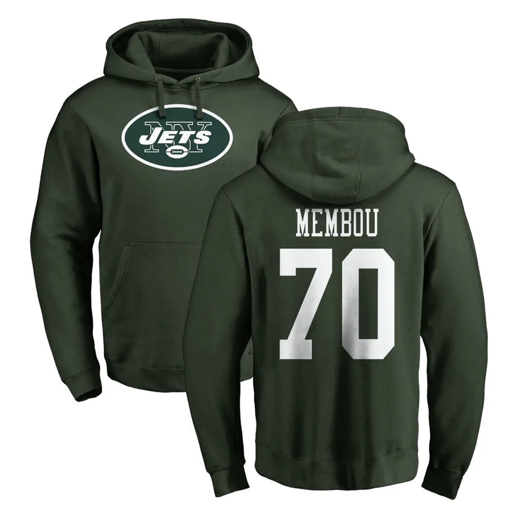 Parkc NY.Jets #70 Armand Membou Player Green LOGO Pullover Hoodies Limited Game Stitched Jerseys