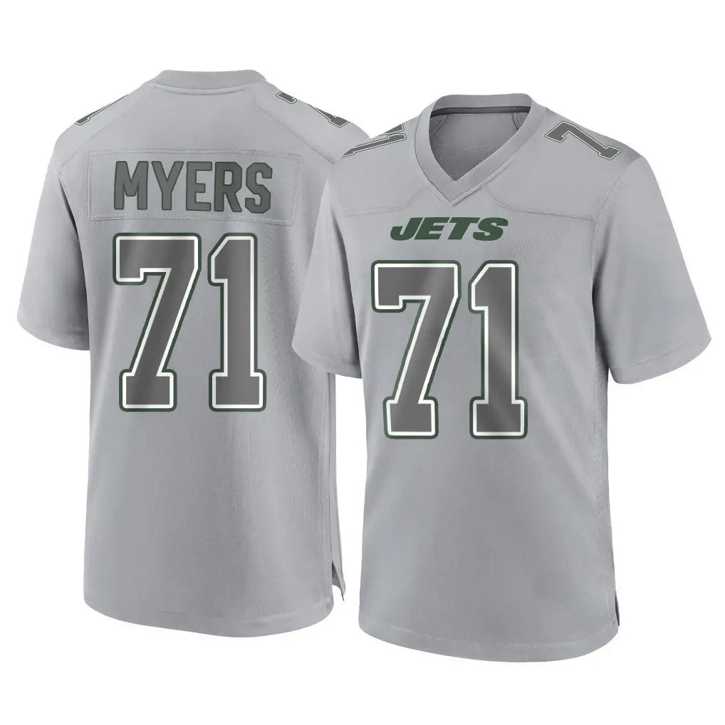 Parkc NY.Jets #71 Josh Myers Player Gray Limited Atmosphere Fashion Home Game Stitched Jerseys