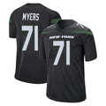 Parkc NY.Jets #71 Josh Myers Player Stealth Black Home Game Stitched Jerseys