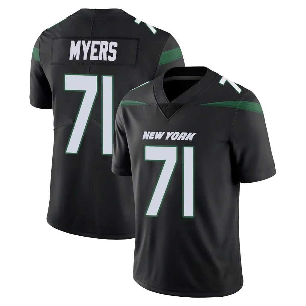 Parkc NY.Jets #71 Josh Myers Player Stealth Black Limited Vapor Home Game Stitched Jerseys