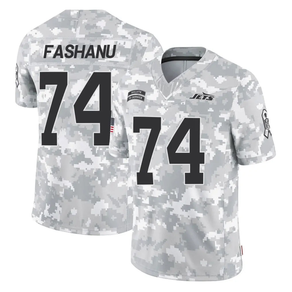 Parkc NY.Jets #74 Olu Fashanu Player Arctic Camo Salute to Service Limited Game Stitched Jerseys