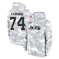 Parkc NY.Jets #74 Olu Fashanu Player Arctic Camo Salute to Service Pullover Hoodies Limited Game Stitched Jerseys