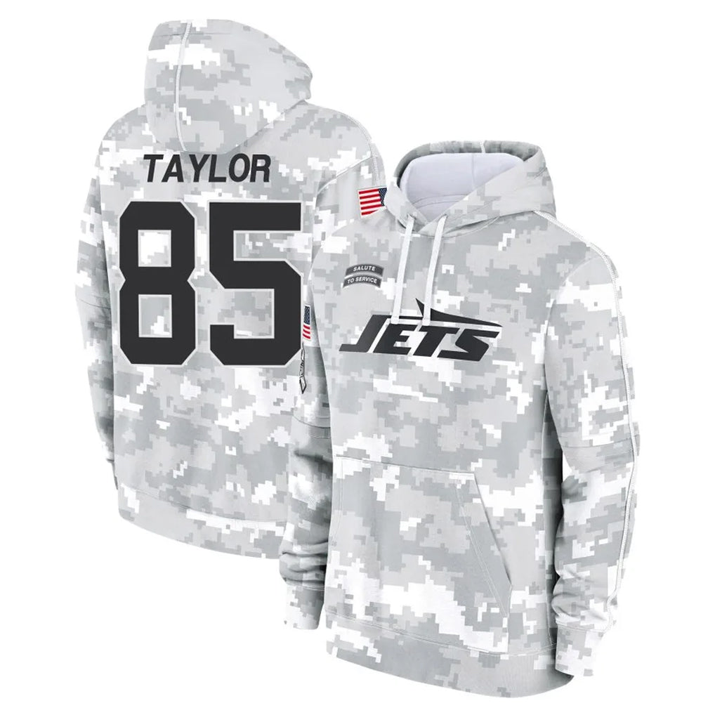Parkc NY.Jets #85 Mason Taylor Player Arctic Camo Salute to Service Pullover Hoodies Limited Game Stitched Jerseys