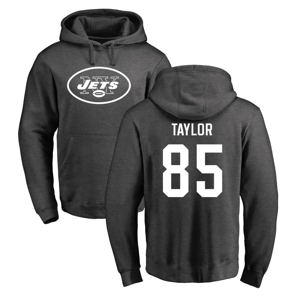Parkc NY.Jets #85 Mason Taylor Player Gray Pullover Hoodies Limited Game Stitched Jerseys