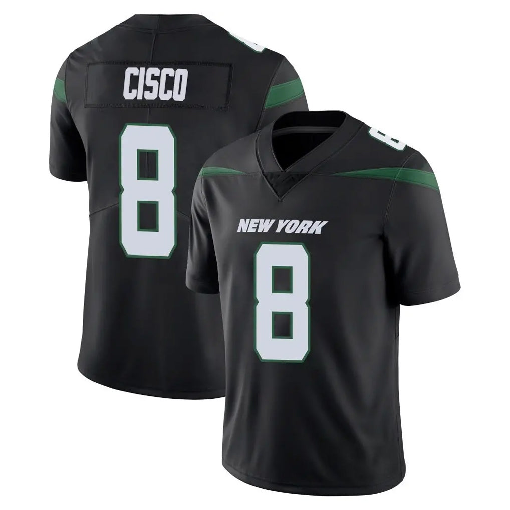 Parkc NY.Jets #8 Andre Cisco Player Stealth Black Limited Vapor Home Game Stitched Jerseys