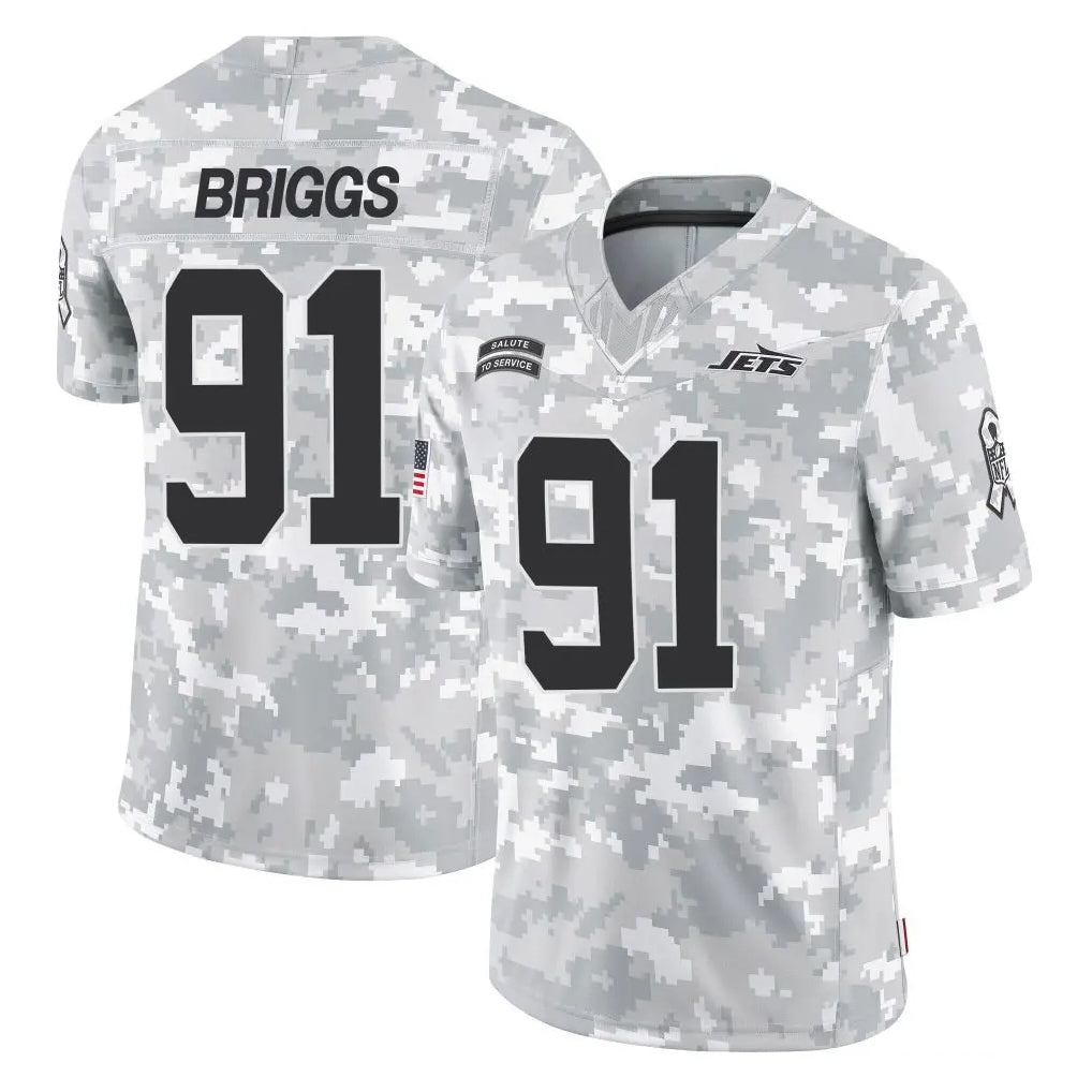 Parkc NY.Jets #91 Jowon Briggs Player Arctic Camo Salute to Service Limited Game Stitched Jerseys