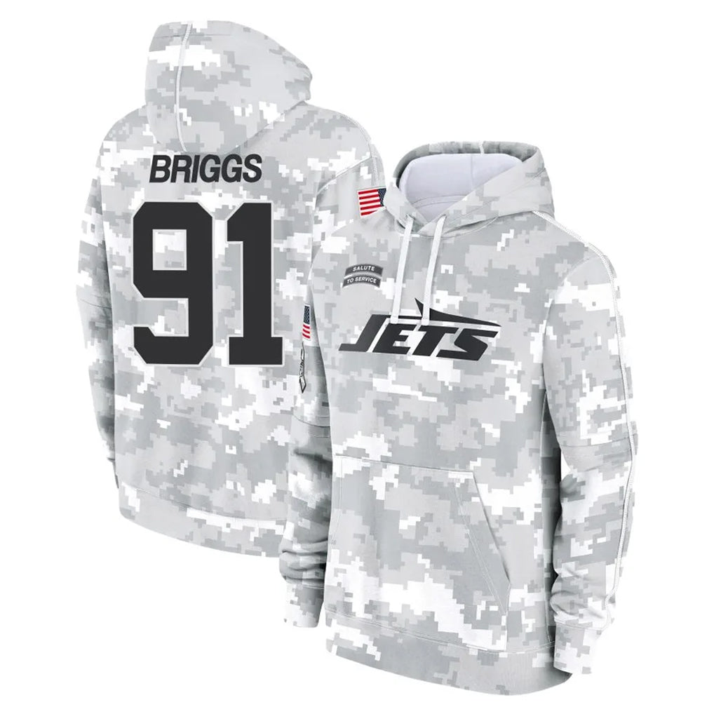 Parkc NY.Jets #91 Jowon Briggs Player Arctic Camo Salute to Service Pullover Hoodies Limited Game Stitched Jerseys