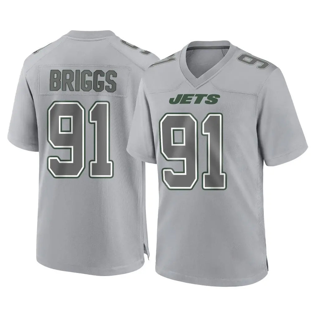 Parkc NY.Jets #91 Jowon Briggs Player Gray Limited Atmosphere Fashion Home Game Stitched Jerseys